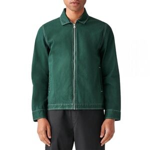 Globe Men’s Deep Green Utility Jacket | Workwear Zip Overshirt | Size L